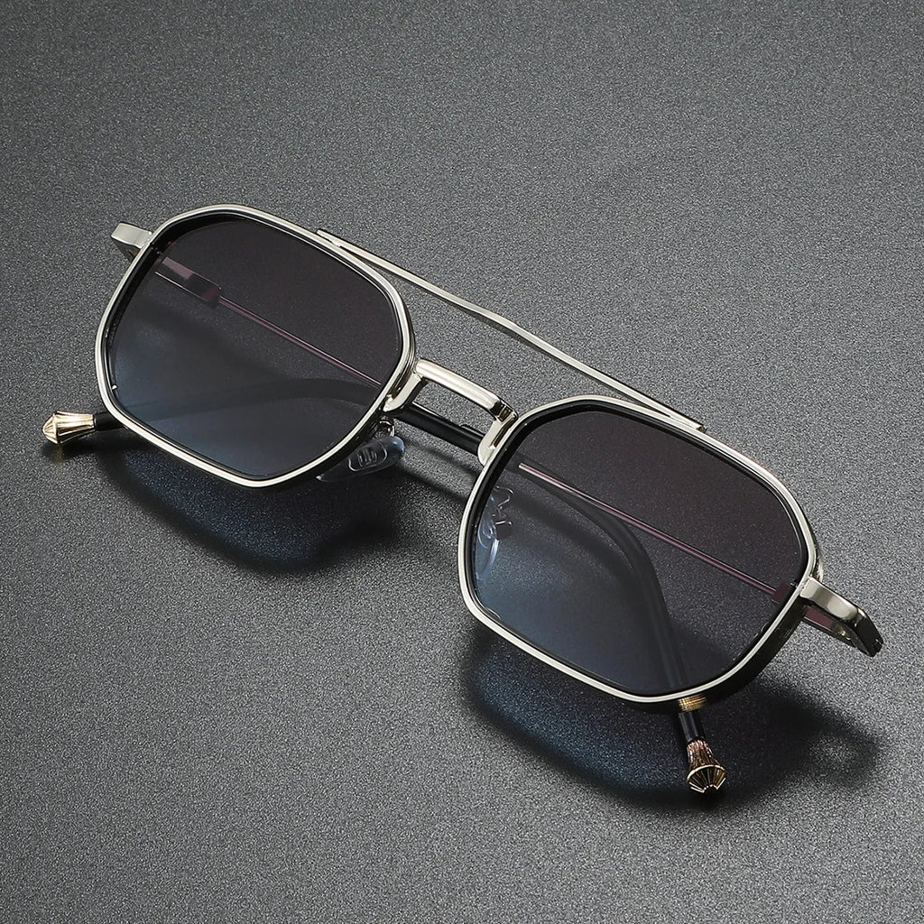 Lunettes de Soleil Aviateur Rétro Homme Juan-les-Pins – Monture Aluminium Légère, Verres Dégradés UV400
