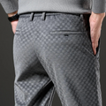 Pantalon à Carreaux Homme Honfleur – Pantalon en Velours Côtelé Rétro à Taille Élastique et Passants
