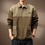 Pull Demi-Zip Homme Cévennes – Sweat Col Camionneur Bicolore à Poches à Rabat