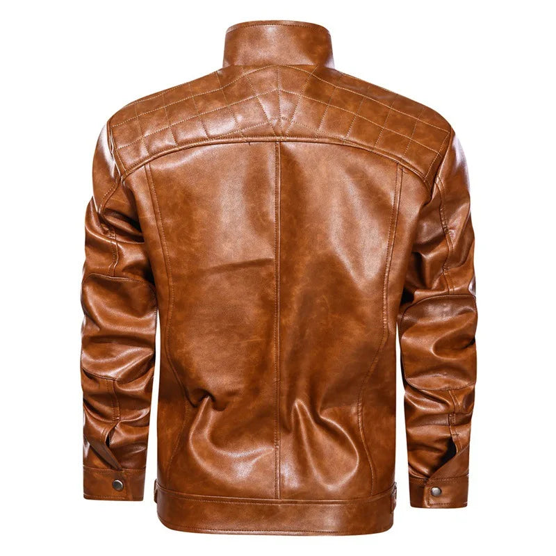 Blouson en Cuir Véritable Homme Césaire – Veste Cuir Vintage Patinée Zippée à 4 Poches