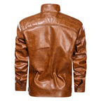 Blouson en Cuir Véritable Homme Césaire – Veste Cuir Vintage Patinée Zippée à 4 Poches