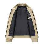Blouson Aviateur en Cuir Homme Belmont – Bomber Cuir Grain Souple à Col Montant
