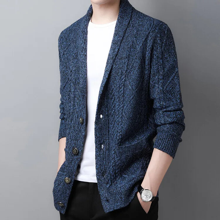 Blazer en Maille Homme Marly – Veste Tricotée Douce à Motif Tressé, Coupe Décontractée