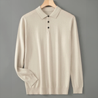 Polo Manches Longues en Laine Homme Bréhat – Polo Maille Chaud et Extensible