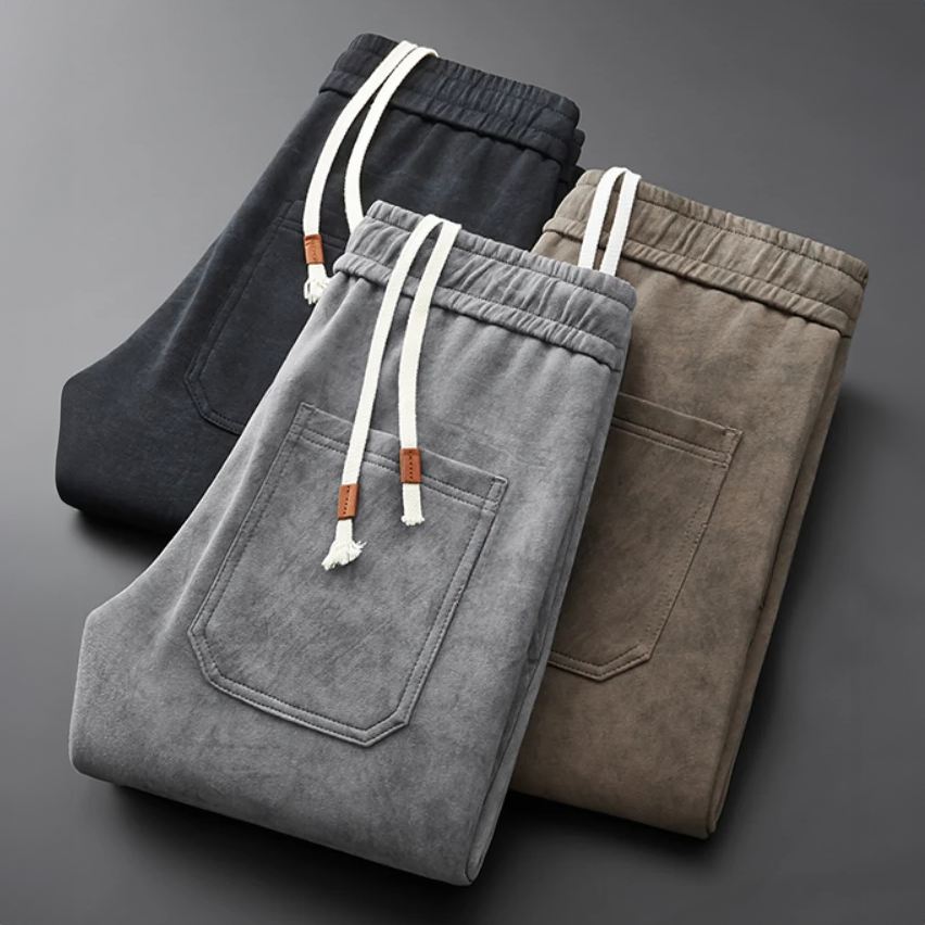 Pantalon Jogging en Coton Homme Saint-Malo – Jogger Décontracté Délavé à Cordon et Poches Profondes