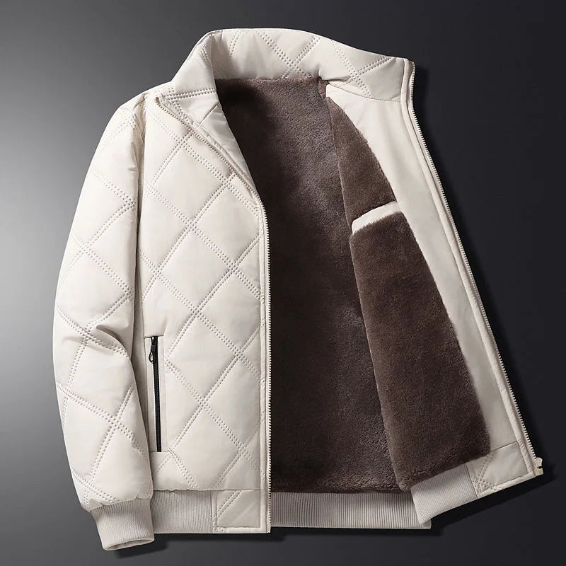 Manteau Matelassé Homme Chamonix – Manteau Chaud Doublé Polaire Coton à Motif Losange