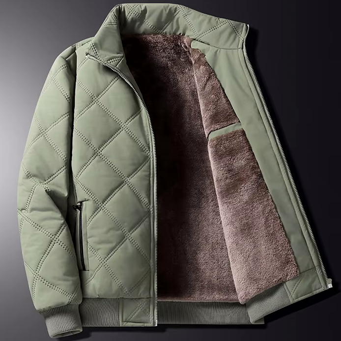 Manteau Matelassé Homme Chamonix – Manteau Chaud Doublé Polaire Coton à Motif Losange