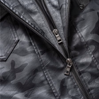 Blouson en Cuir Camouflage Homme Colombier – Veste Cuir Véritable Motif Camouflage Vintage à Capuche