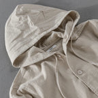 Veste à Capuche en Lin Homme Ferret – Hoodie Lin et Coton Boutonné, Léger et Respirant