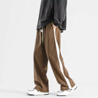 Pantalon en Velours Côtelé Homme Fréjus – Jogging Décontracté à Bandes Rétro et Cordon