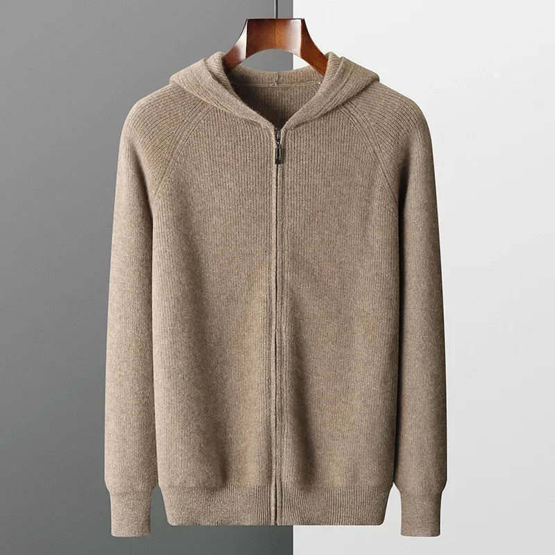 Sweat à Capuche en Maille Laine et Cachemire Homme Valence – Hoodie Tricot Doux et Chaud