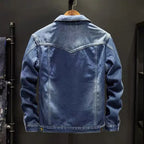 Veste en Jean Homme Marceau – Veste Denim Délavée Vintage Boutonnée, Doublure Coton