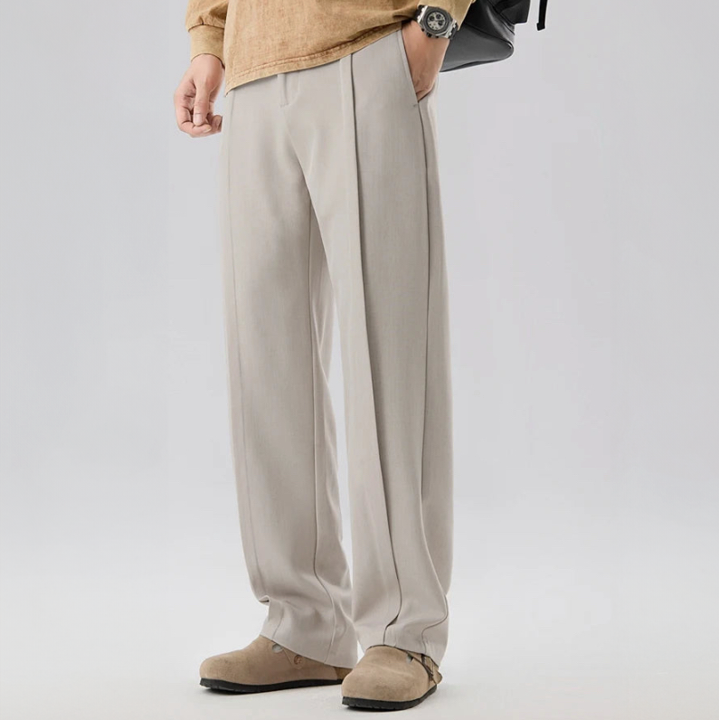 Pantalon Décontracté Homme Fontaine – Pantalon Fluide Extensible et Respirant à Revers