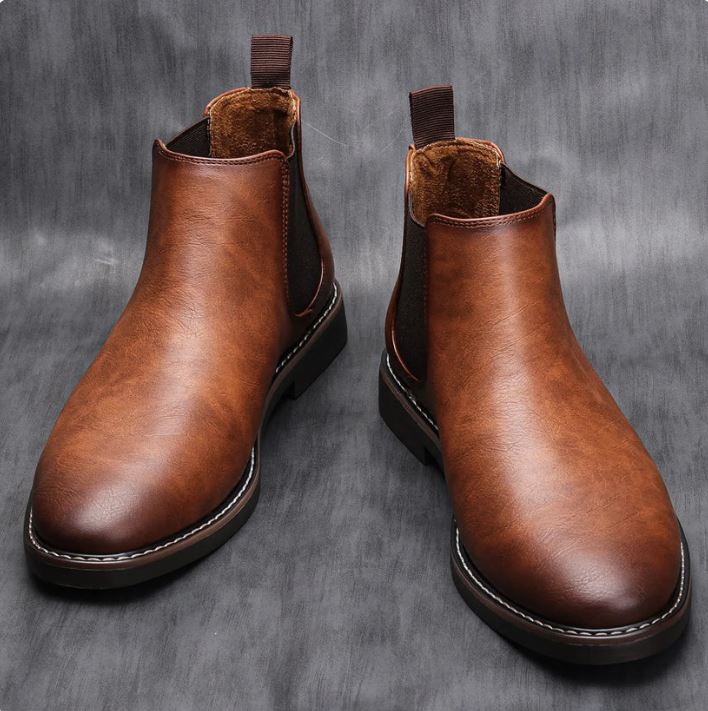 Bottines à Élastiques en Cuir Homme Vincennes – Boots Intemporelles Faciles à Enfiler, Semelle Caoutchouc
