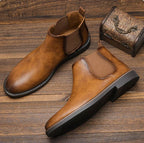 Bottines à Élastiques en Cuir Homme Vincennes – Boots Intemporelles Faciles à Enfiler, Semelle Caoutchouc