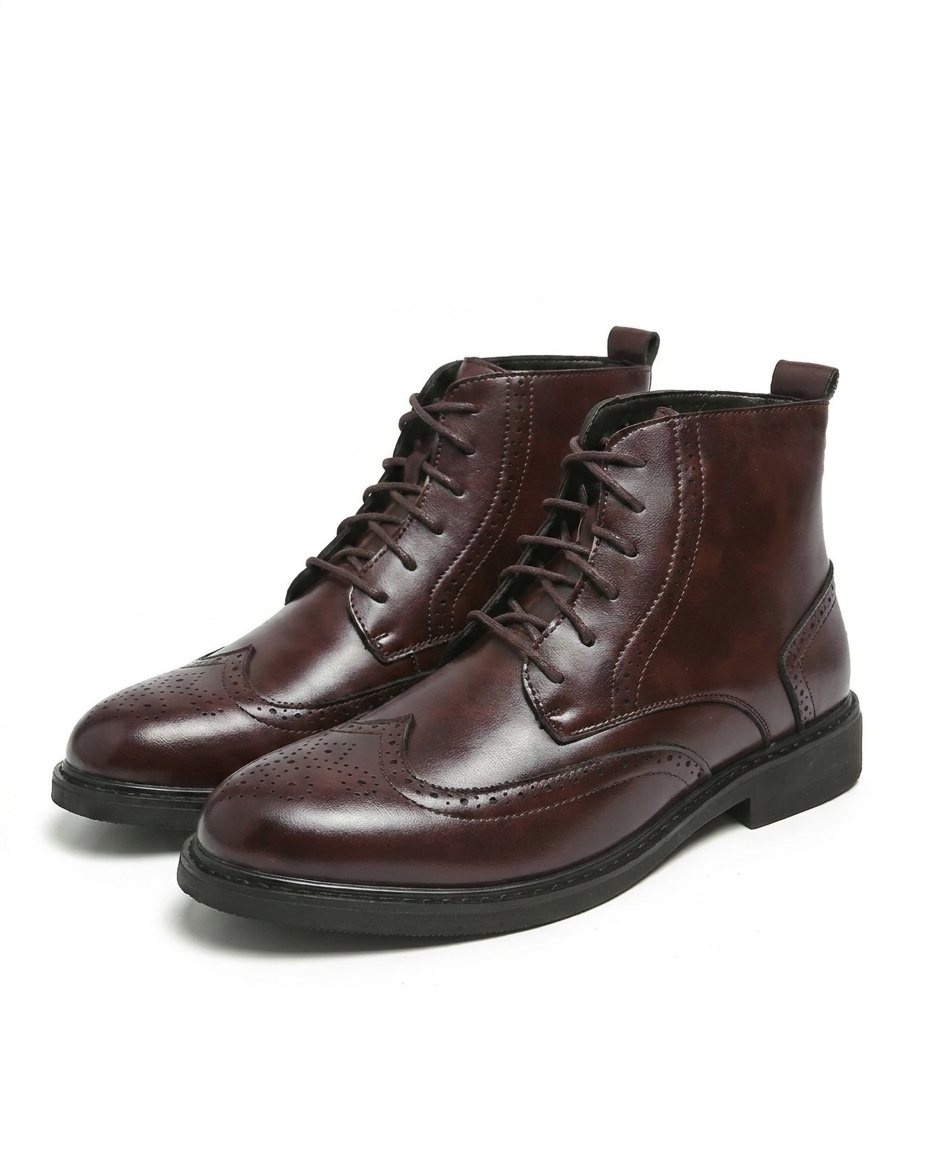 Bottines Brogue Homme Raspail – Boots Habillées Perforées à Bout Rond pour Bureau et Cérémonie