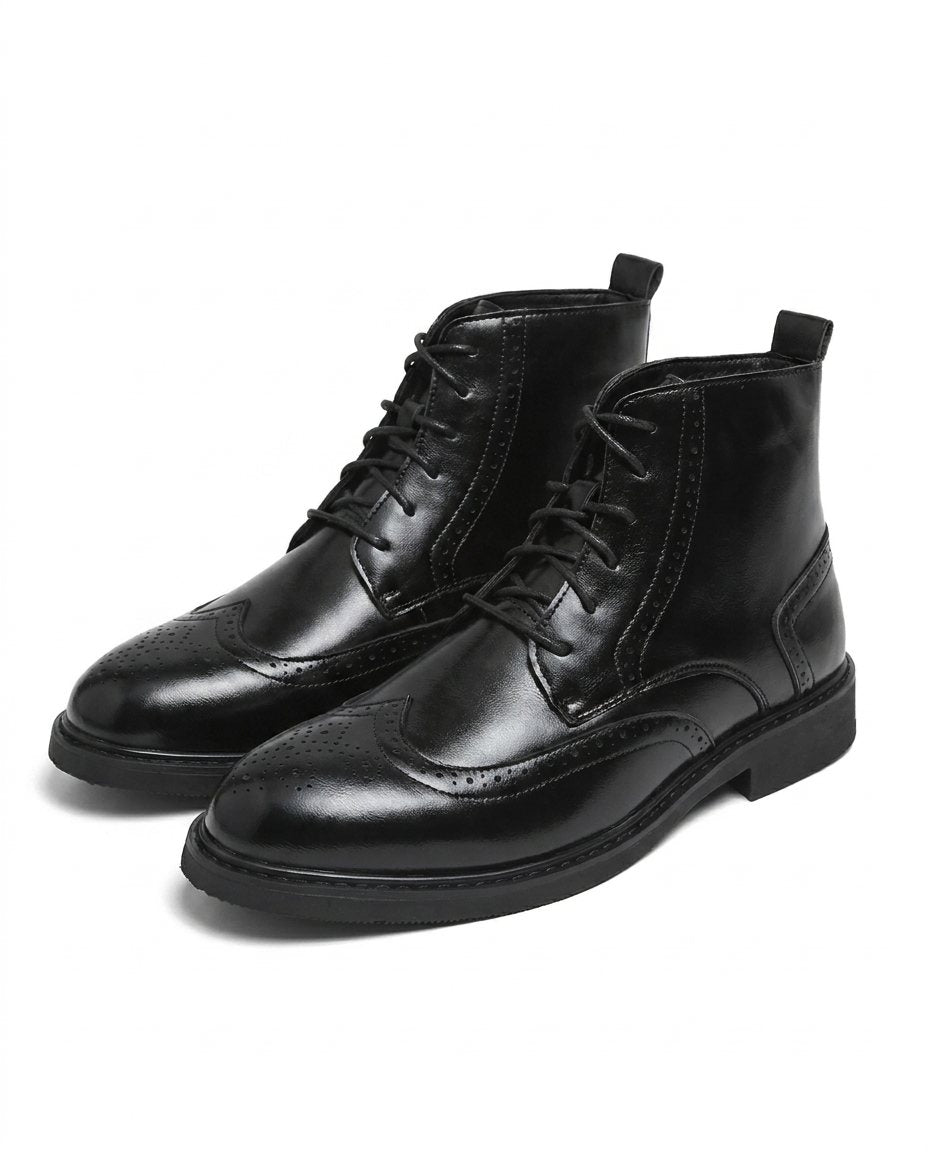 Bottines Brogue Homme Raspail – Boots Habillées Perforées à Bout Rond pour Bureau et Cérémonie