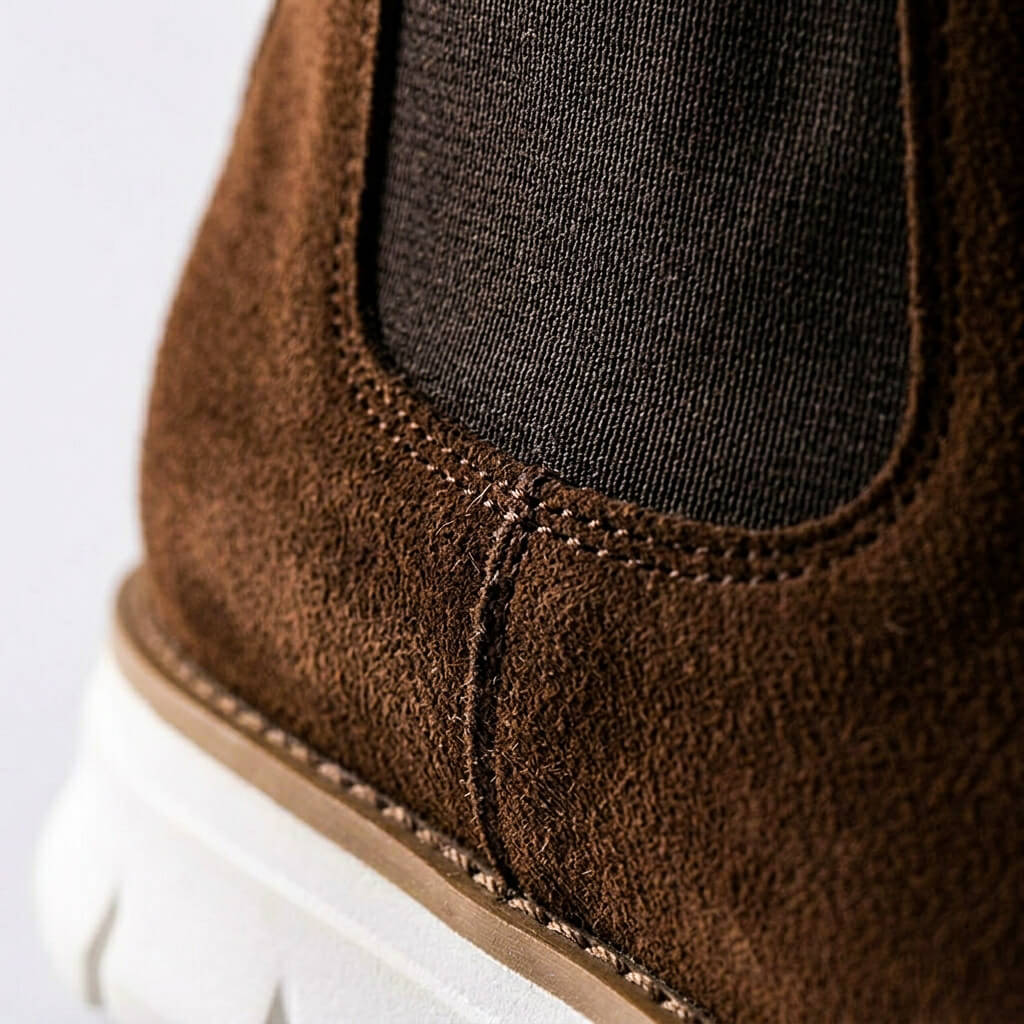 Bottines à Élastiques en Daim Homme Solférino – Bottines Suède à Élastiques, Bout Large et Semelle Antidérapante