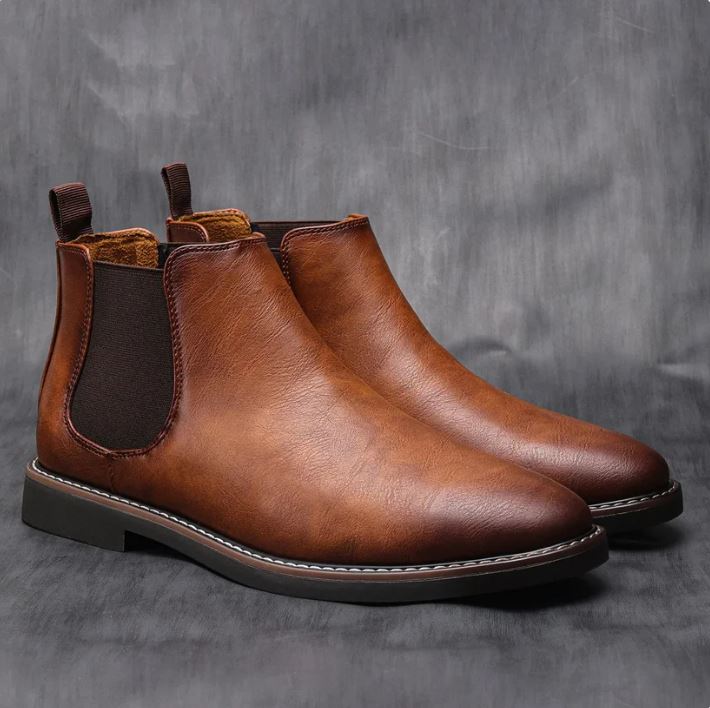 Bottines à Élastiques en Cuir Homme Vincennes – Boots Intemporelles Faciles à Enfiler, Semelle Caoutchouc