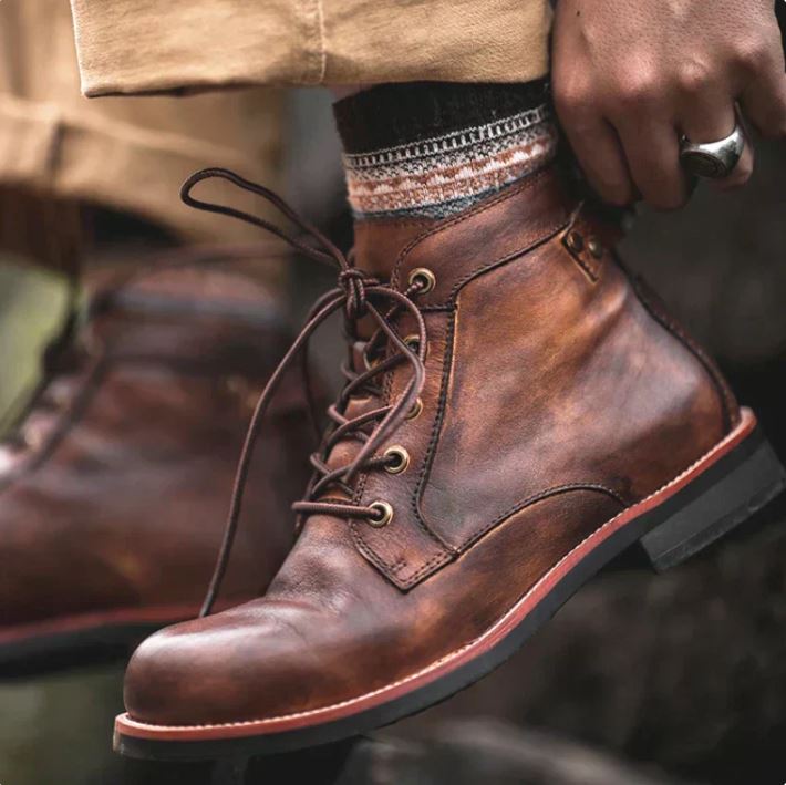 Bottes en Cuir Homme Auvergne – Boots Robustes Classiques Confortables pour Tous les Jours