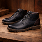 Bottines en Cuir Homme Ornans – Boots avec Soutien de la Voûte Plantaire, Bout Extra-Large