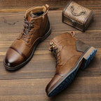 Bottines Richelieu en Cuir Homme Saint-Germain – Boots Brogue Classiques Style Anglais