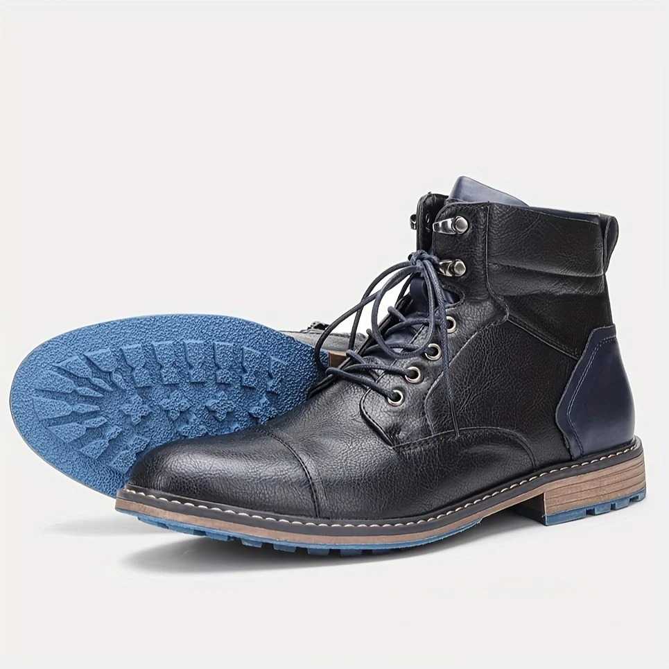 Bottines Richelieu en Cuir Homme Saint-Germain – Boots Brogue Classiques Style Anglais