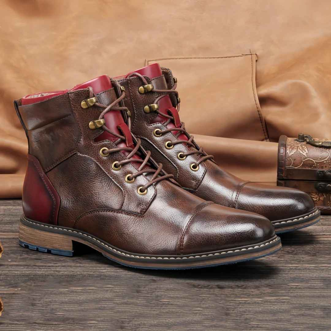 Bottines Richelieu en Cuir Homme Saint-Germain – Boots Brogue Classiques Style Anglais