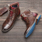 Bottines Richelieu en Cuir Homme Saint-Germain – Boots Brogue Classiques Style Anglais