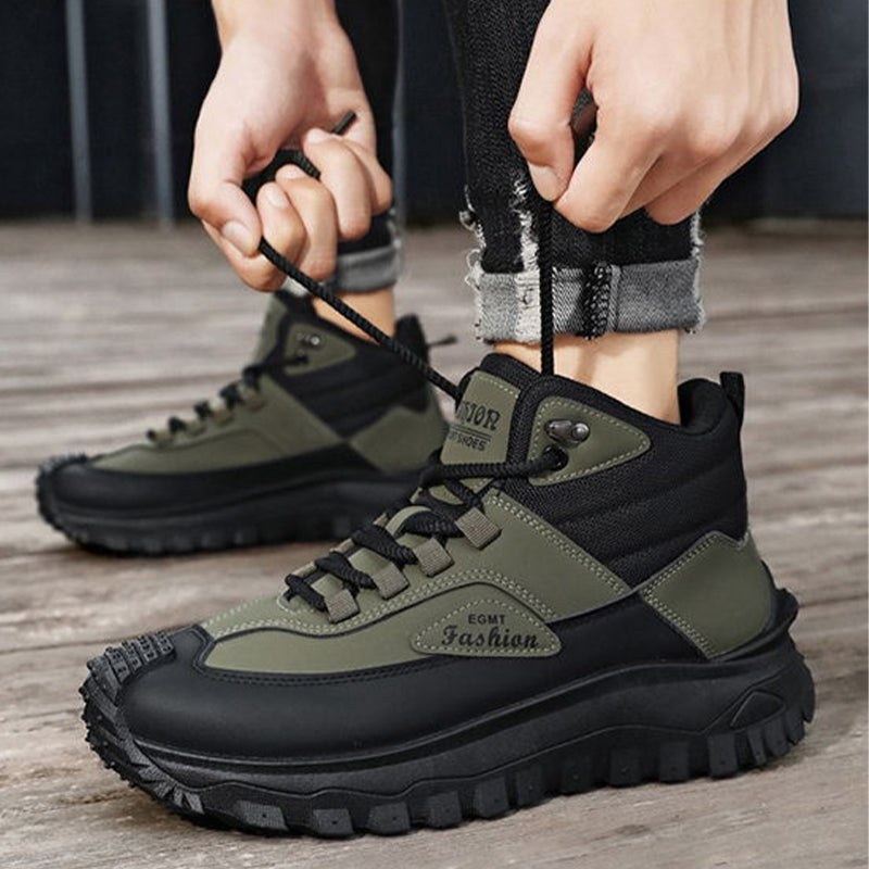 Chaussures de Randonnée Rétro Imperméables Homme Vercors – Bottines Outdoor Antidérapantes Noir et Blanc