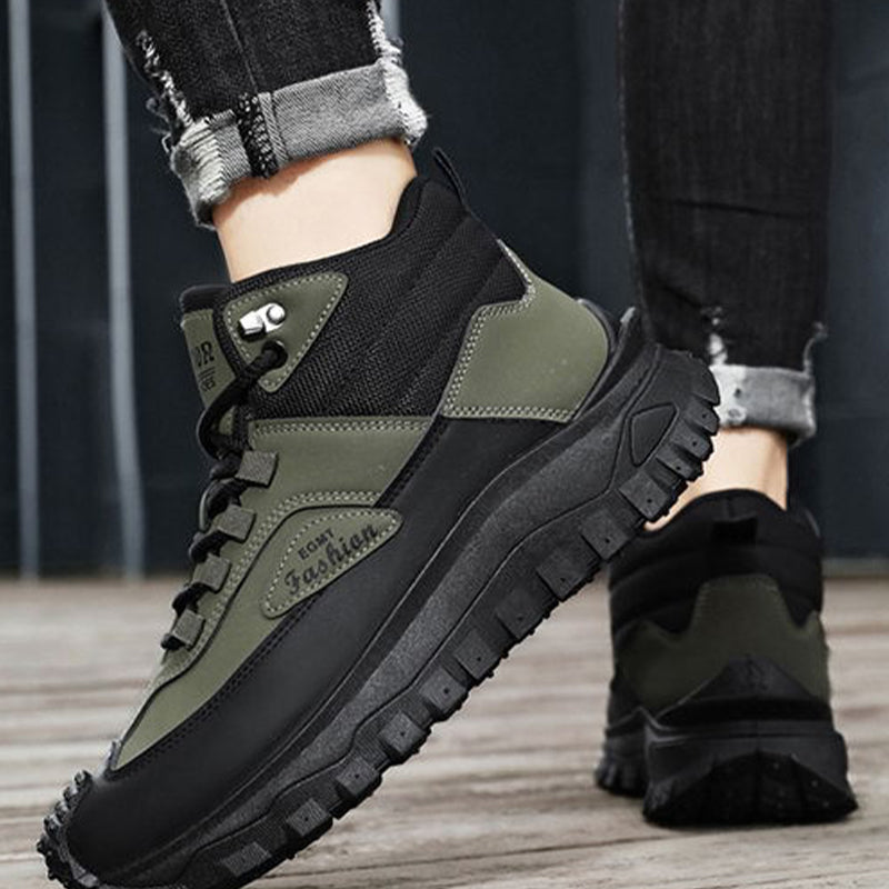 Chaussures de Randonnée Rétro Imperméables Homme Vercors – Bottines Outdoor Antidérapantes Noir et Blanc