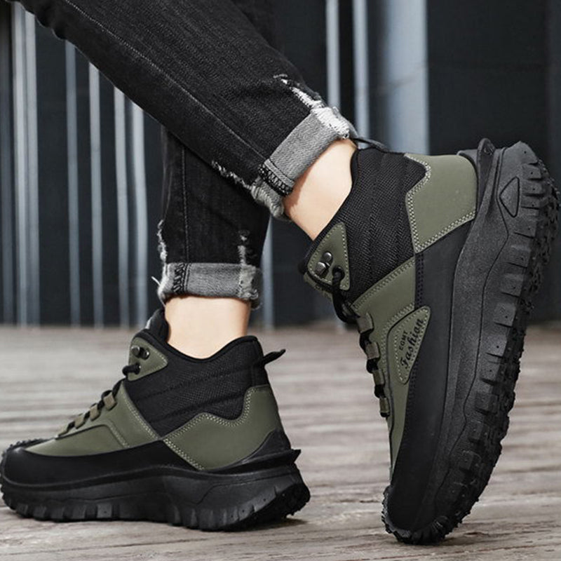 Chaussures de Randonnée Rétro Imperméables Homme Vercors – Bottines Outdoor Antidérapantes Noir et Blanc