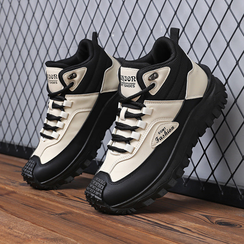 Chaussures de Randonnée Rétro Imperméables Homme Vercors – Bottines Outdoor Antidérapantes Noir et Blanc