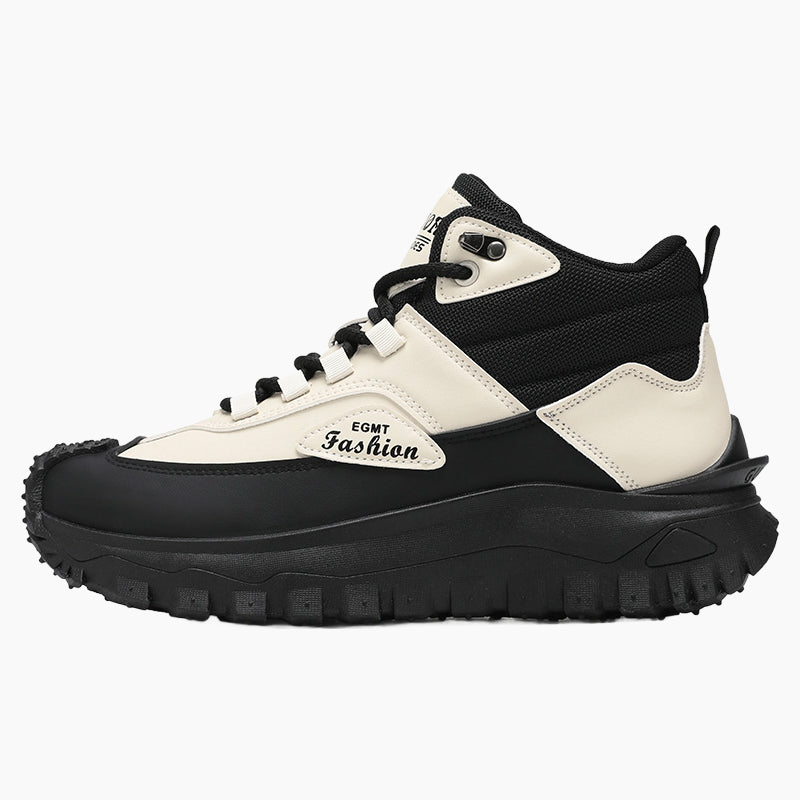 Chaussures de Randonnée Rétro Imperméables Homme Vercors – Bottines Outdoor Antidérapantes Noir et Blanc