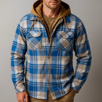 Veste à Capuche en Flanelle Homme Vosges – Surchemise Bûcheron Doublée Zippée à Carreaux