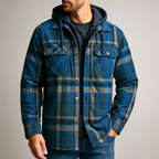 Veste à Capuche en Flanelle Homme Vosges – Surchemise Bûcheron Doublée Zippée à Carreaux