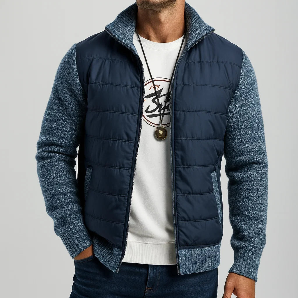 Veste Polaire Zippée Homme Camille – Pull Zippé Isolé Duvet de Canard à 3 Poches