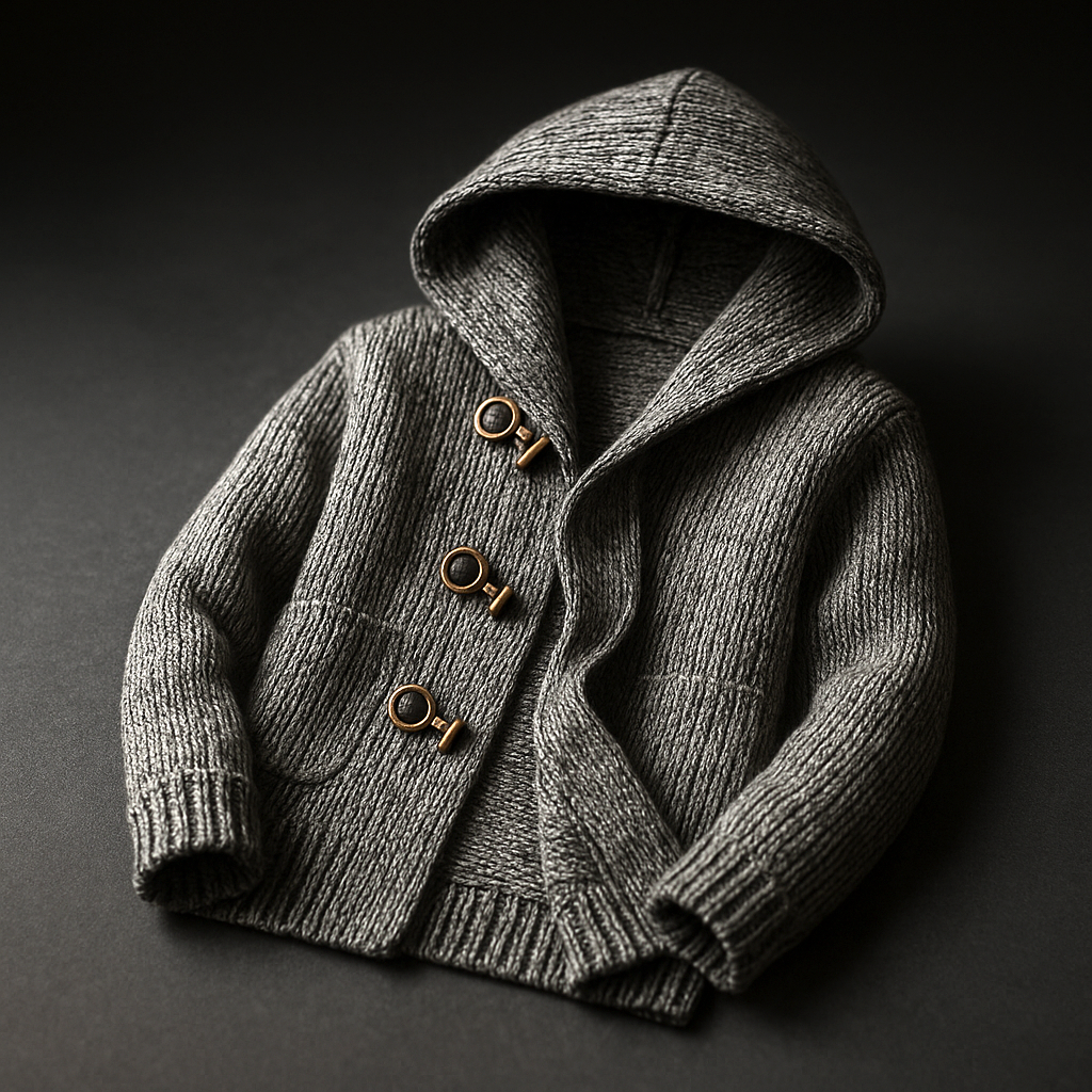 Sweat à Capuche en Maille de Laine Homme Morzine – Gilet à Capuche Oversize à Brandebourgs